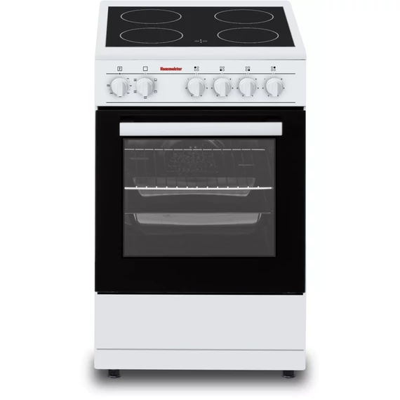 Hausmeister HM 5028 Kerámialapos tűzhely, A Energiaosztály, Max teljesítmény 7600W sütő+főzőlapok, Fehér színű
