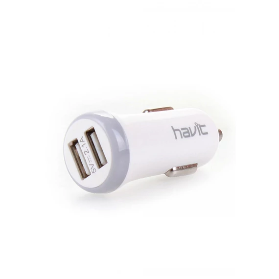 Havit HV-CC8801 2-es USB autós töltő szivargyújtóba, 2.1 A, fehér