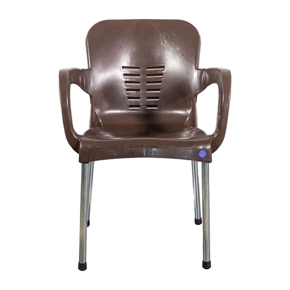 IRIS GF-700BR Paris kerti műanyag szék, fém lábakkal, Barna (60x50x80cm)