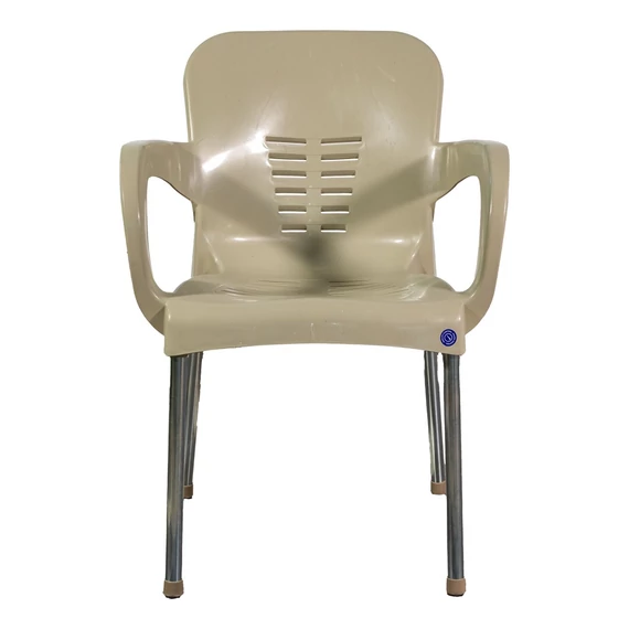 IRIS GF-700C Paris CAPPUCCINO kerti műanyag szék, fém lábakkal, Krém (60x50x80cm)