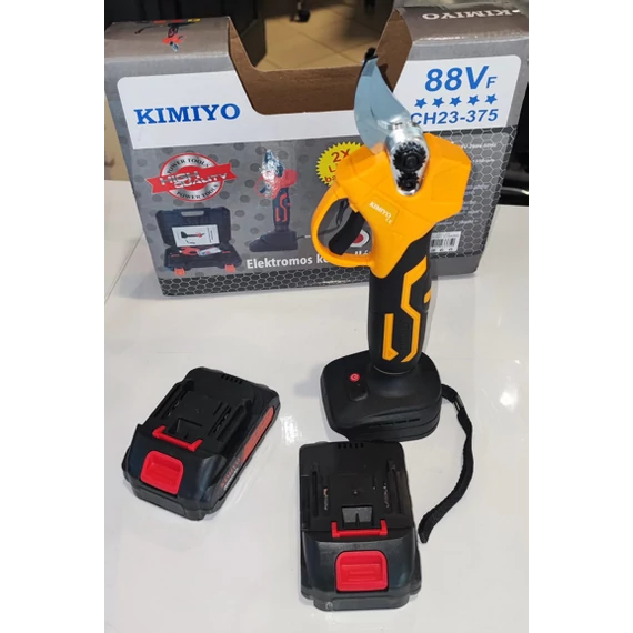 Kimiyo CH23-375 akkumulátoros ágvágó kerti metszőolló, 2 db 2000 mAh Li-Ion akkumulátorral 