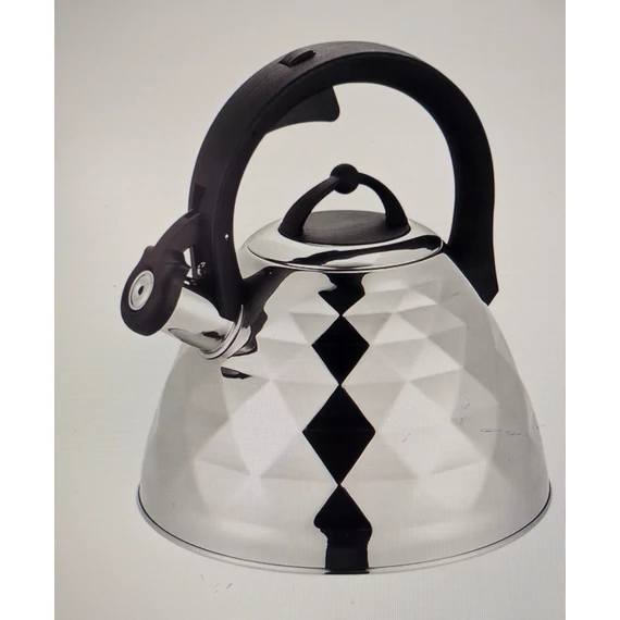 KlönBerg KB6641 Hagyományos rozsdamentes acél vízforraló, 3,0 literes, ezüst-fekete