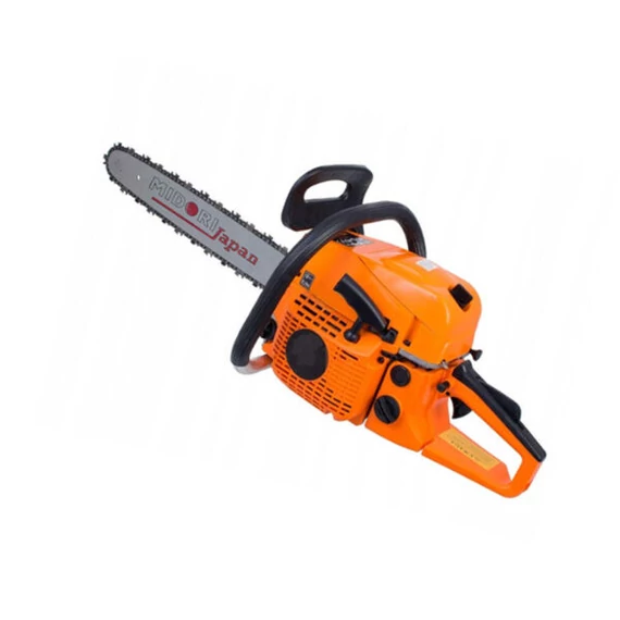 Midori Japan MJ-104 benzinmotoros láncfűrész, 52cc, 2.9kW / 3.9 LE, 45 cm vágáshossz, Narancssárga