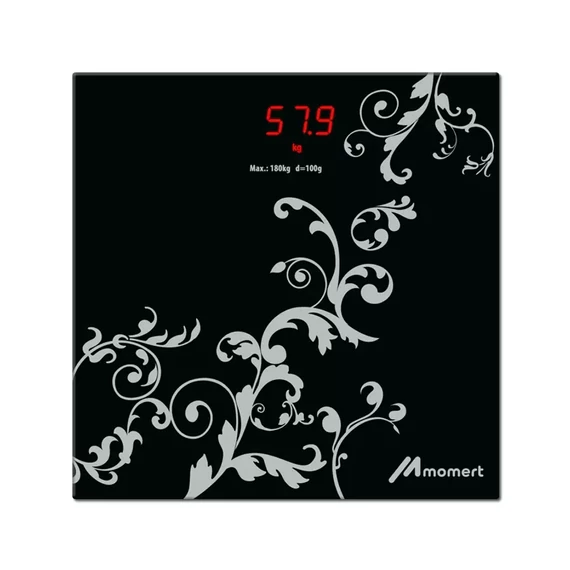 Momert 5874 LED-es fürdőszobamérleg, Maximális terhelhetőség 180 kg, Leolvasási pontosság 100 g, LED kijelző