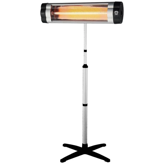 Orion OJHS-2000S kültéri hősugárzó, 2000 W, Kvarccső, 2 fűtési sebesség, Hőfokszabályzó, IP34 vízállóság, Állítható a fej dölésszöge és a magasság