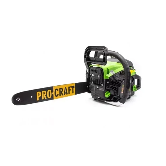 Procraft GS-52P Benzines láncfűrész, 49.3 cm3 egyhengeres kétütemű  motor, 2100 W, 11500 fordulat/perc, Automatikus lánckenés, 2 db vezetőrúd, 2 db 3/8" lánc