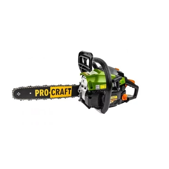 Procraft GS-58X Benzines láncfűrész, 37 cm3 egyhengeres kétütemű  motor, 1400 W, 11800 fordulat/perc, Automatikus lánckenés, 2 db vezetőrúd, 2 db 3/8" lánc
