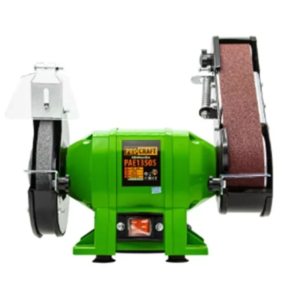 Procraft PAE1350S Kombinált tárcsás és szalagos csiszoló, köszörű, 250 W, 150 mm köszörúkorong átmérő, 2950 fordulat/perc fordulatszám