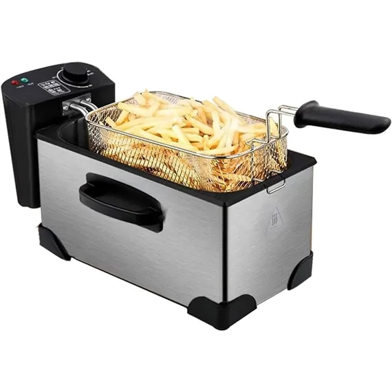 RAF R.5299 Elektromos Fritőz, Olajsütő 3,5L, 2000W, Fekete-Ezüst