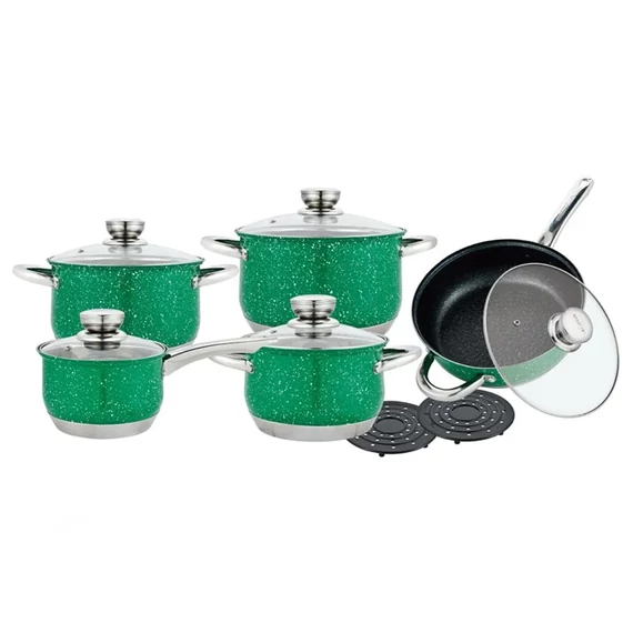 Royalty Line RL-1232 12 részes edénykészlet gránit bevonatú serpenyővel, több színben 