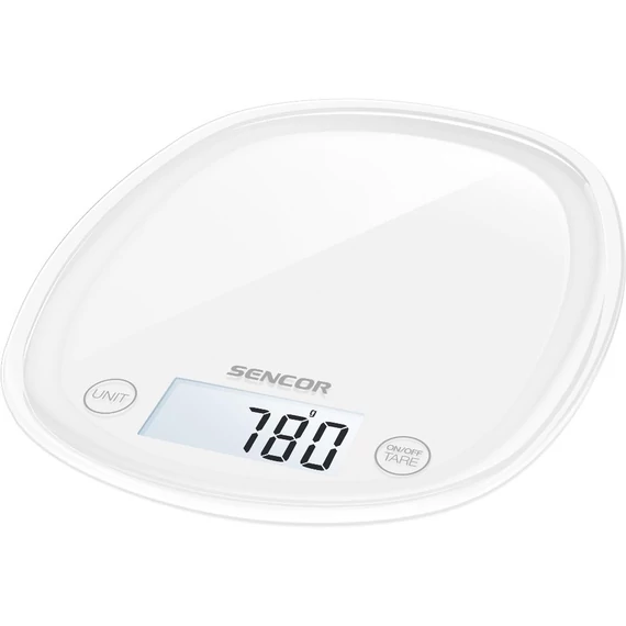 Sencor SKS 30WH Konyha mérleg, 5kg/1g, LCD kijelző, Fehér