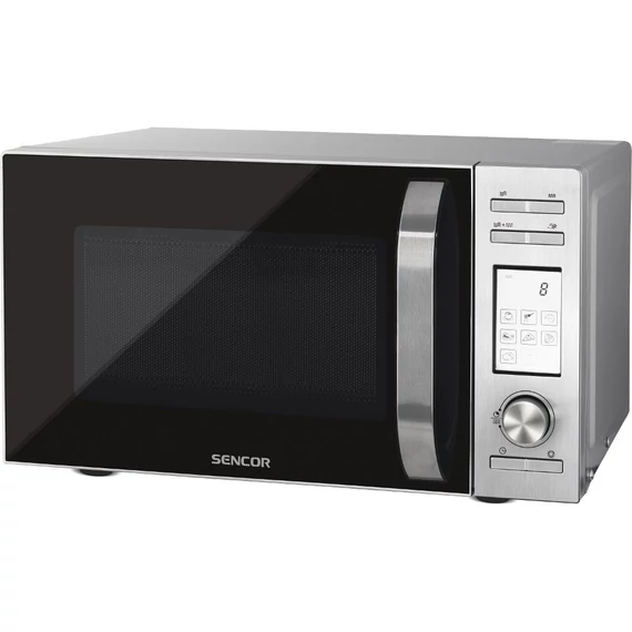 Sencor SMW 6020SS Mikrohullámú sütő, 20 Liter, 700W, Kiolvasztás, 10 Fokozat, Grill, Inox, 