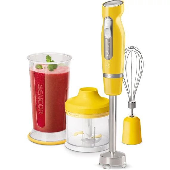 Sencor SHB 4466YL-EUE3 Botmixer szett, 1000W, 500- és 700ml-es edényekkel, Citromsárga