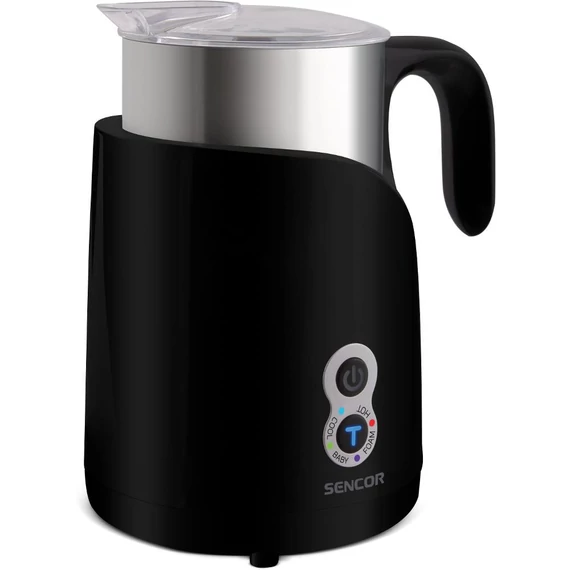 Sencor SMF 4000BK Tejhabosító-melegítő, 150ml tej habosítás, 300ml tej melegítés, Fekete-inox