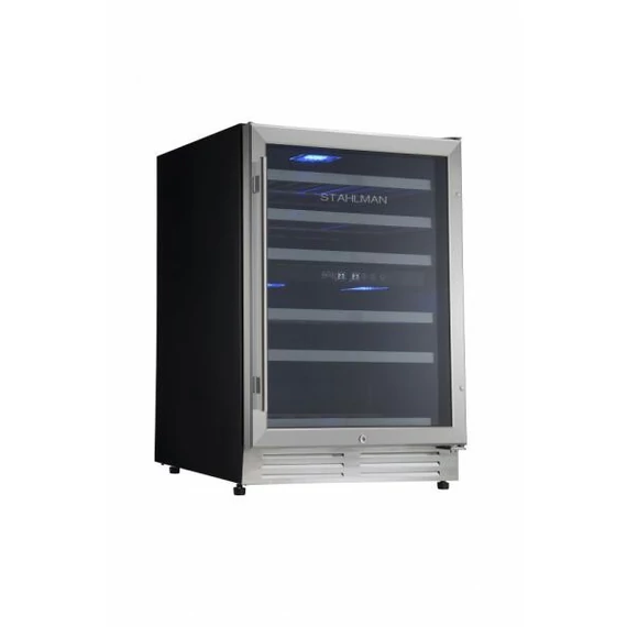 Stahlman ST-311 borhűtő és italhűtő, 150 l, 51 palack, 5+1 bükfa polc, LED világítás, Ezüst