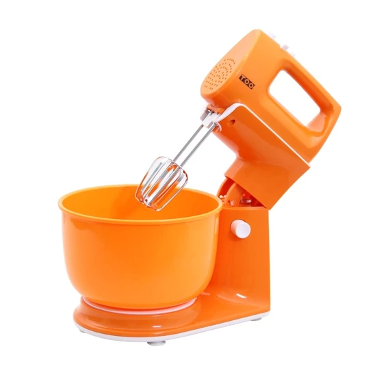 Too HM-300-300-O-S tálas mixer, 300W, 3,8 Literes edény, 5 sebességfokozat, Keverő- és dagasztókar, narancssárga