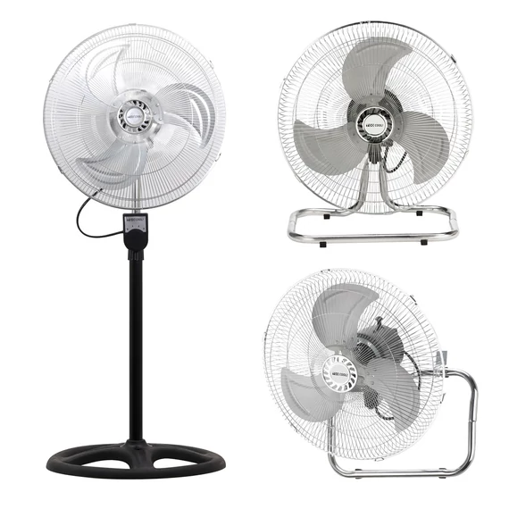 TOO FANS-45-300-B-3IN1 fém padló ventilátor, 55 W, 3 lapátos kialakítás, 45 cm lapátátmérő, 3 sebességfokozat, Oszcillációs mód