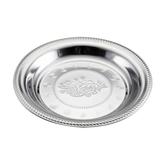 Victor V144-65 rozsdamentes kerek tálca, 65 cm átmérő, Thai virág mintával