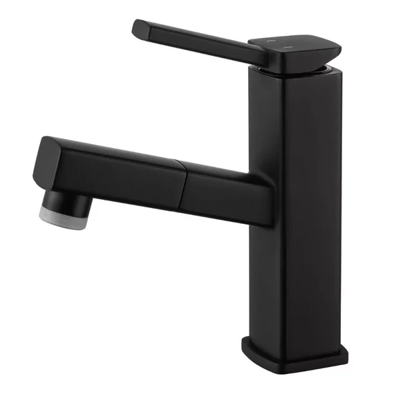 Welland FH-3400 Mosdó csaptelep, Kihúzható multifunkciós fej, Fekete