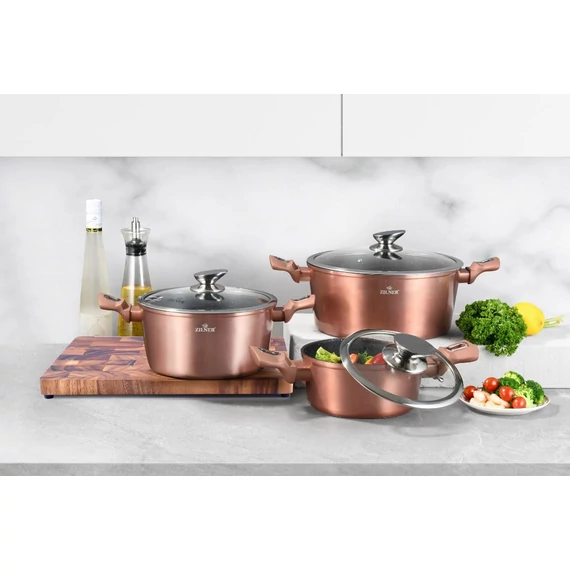 Zilner ZL-8562 6 részes gránit bevonatos rose gold edénykészlet