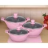Kép 2/3 - Cheffinger CF-LC01 6 részes Lábas készlet, Fedővel, Rózsaszín 