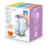 Kép 16/16 - Sencor SWK 2195VT Üveg Vízforraló, 2 L , 2200 W, 360°-os STRIX középcsatlakozó, Hőmérséklettő függő belső LED világítás, Lila