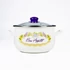 Kép 2/5 - TOO 467131 Belly Bon Appetit 2,8 literes, 18 cm átmérő, 12 cm magasságú Zománcozott lábas (fazék) üveg fedővel, Fehér, mintás