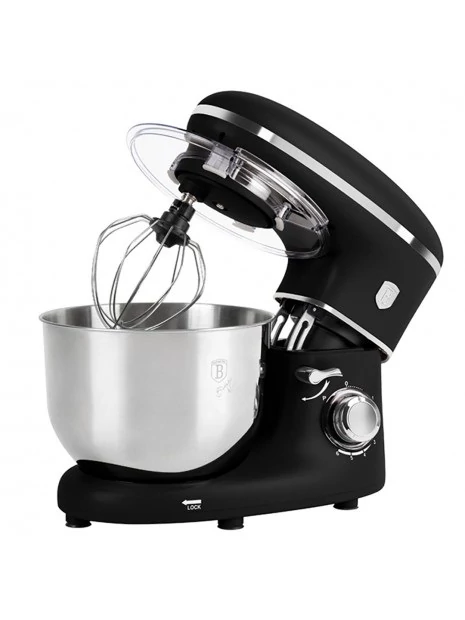 Berlinger Haus BH/9512 matt fekete konyhai robotgép 6 L, 1300W, 6 sebességes, turbó fokozattal