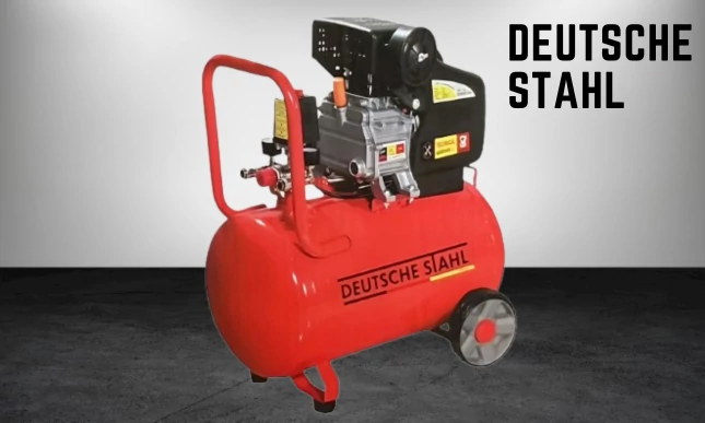 Deutsche Stahl DT-24L Egyhengeres, léghűtéses, dugattyús, olajkenésű kompresszor, olajszint ellenőrzővel, 1.5  kW, 2 LE, 2850 fordulat/perc, 24 L ürtartalom, Max. nyomás 8 bar, Teljesítmény 169 L/perc