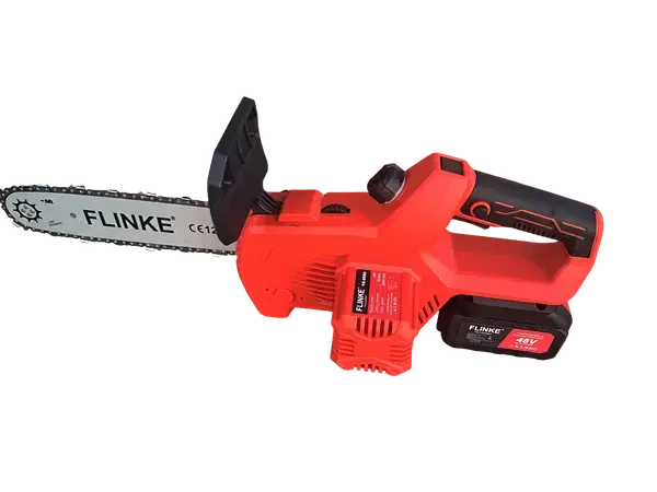 Flinke FK-8080 Akkumulátoros kompakt láncfűrész, 30.48 cm vágólap, 2 db 48 V/4000 mAh Li-ion akkumulátor, 1 db 45 szemű lánc, LED kijelző