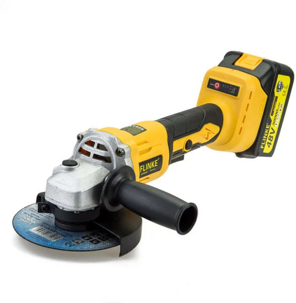 Flinke FK-8027 Akkumulátoros sarokcsiszoló Flex, 1200 W, 48 V, 125 mm korongméret, 2db akkumulátorral, kofferben