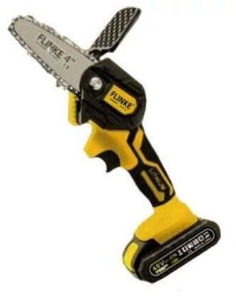 Flinke FK-8032 Akkumulátoros kompakt láncfűrész, 48 V Li-ion, 550 W, 5 m/s láncsebesség, 3000/perc forgási sebesség, 10.16 cm vágólap, Sárga-fekete