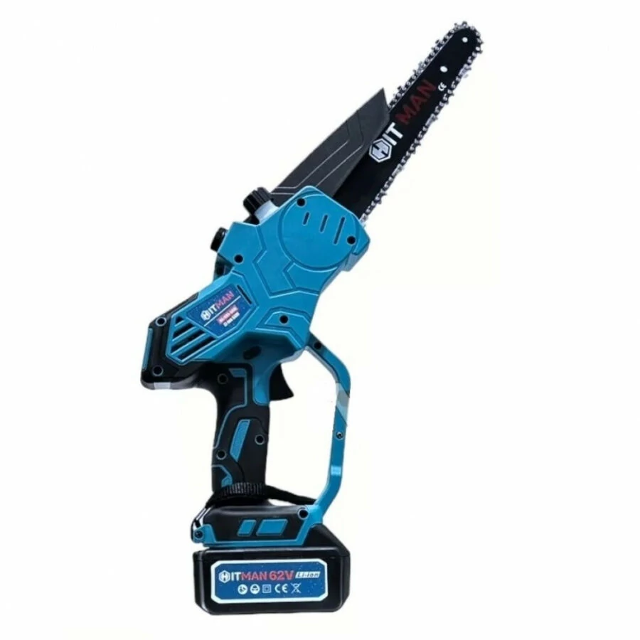 Hitman HA/CHS-5R8i Akkumulátoros mini láncfűrész 2 db 62 V / 4000 mAh Litium-ion akkumulátorral, 22.86 cm vágólap és lánc, 5 m/s láncsebesség