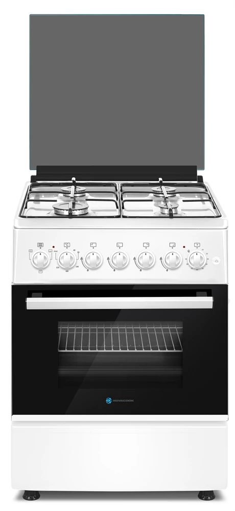 Novacook F6B40EF W kombinált tűzhely, 4 égőfej, 66 L, Grill, Nyárs, Légkeverés, fehér