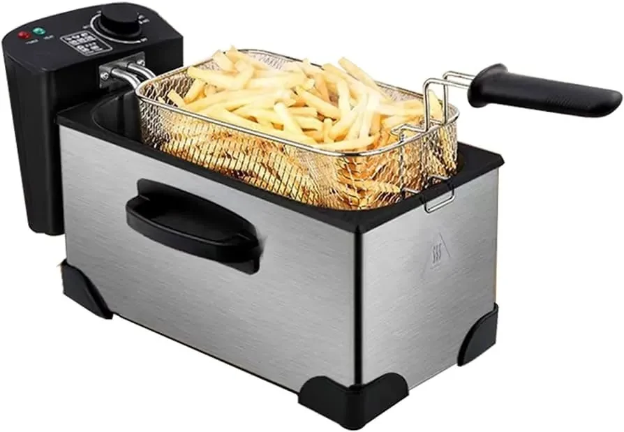 RAF R.5299 Elektromos Fritőz, Olajsütő 3,5L, 2000W, Fekete-Ezüst