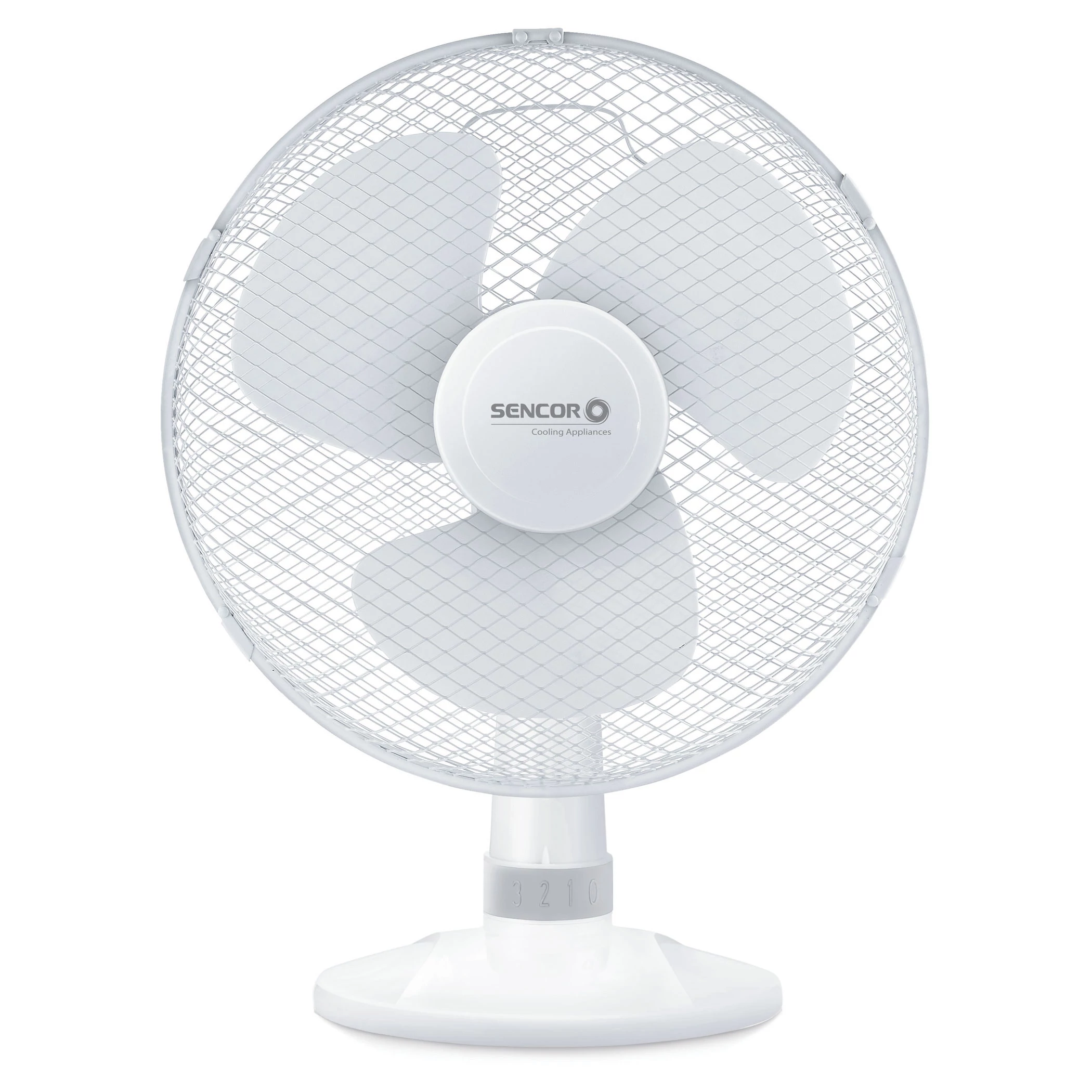 SENCOR SFE 3027WH-EUE3 Asztali Ventilátor Ø30cm, 40 W Allítható forgásirány, dőlésszög, Oszcilláló funkció, 3 sebességfokozat, Fehér
