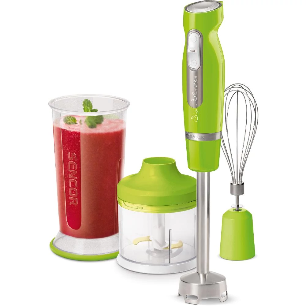 Sencor SHB 4461GR-EUE3 Botmixer szett, 1000W, 500- és 700ml-es edényekkel, Zöld