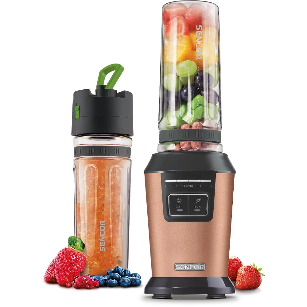 Sencor SBL 7176GD Smoothie készítő, 800W, 600ml-es Tritan ütésálló palack, Automatikus programok, Arany