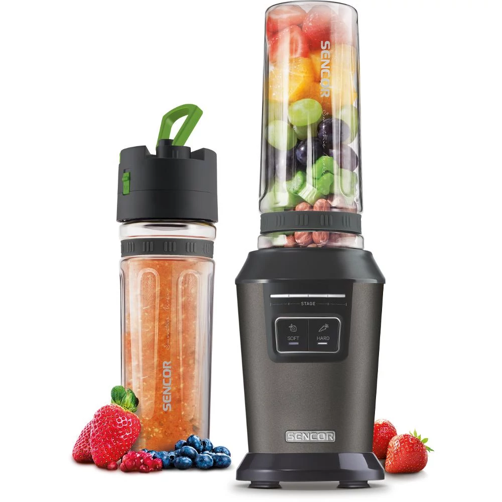 Sencor SBL 7178BK Smoothie készítő, 800W, 600ml-es Tritan ütésálló palack, Automatikus programok, Fekete