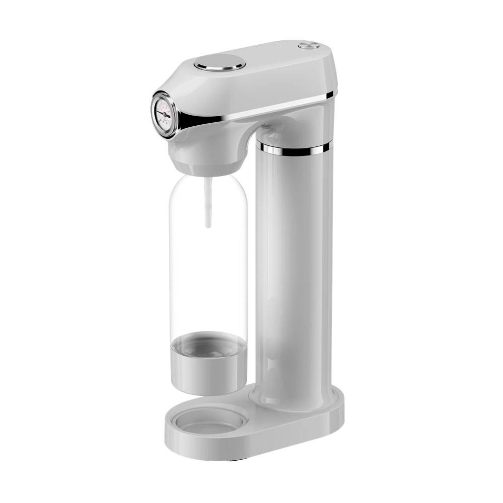 TOO SODA-M-100-W Szódagép nyomásmérővel, 1 literes palackkal, PATRON NÉLKÜL, Fehér