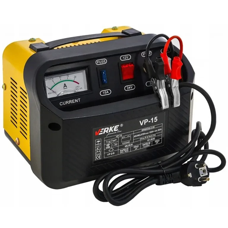 Verke VP-15 V80016 akkumlátortöltő, 12/24V, 8 A, 35-120 Ah