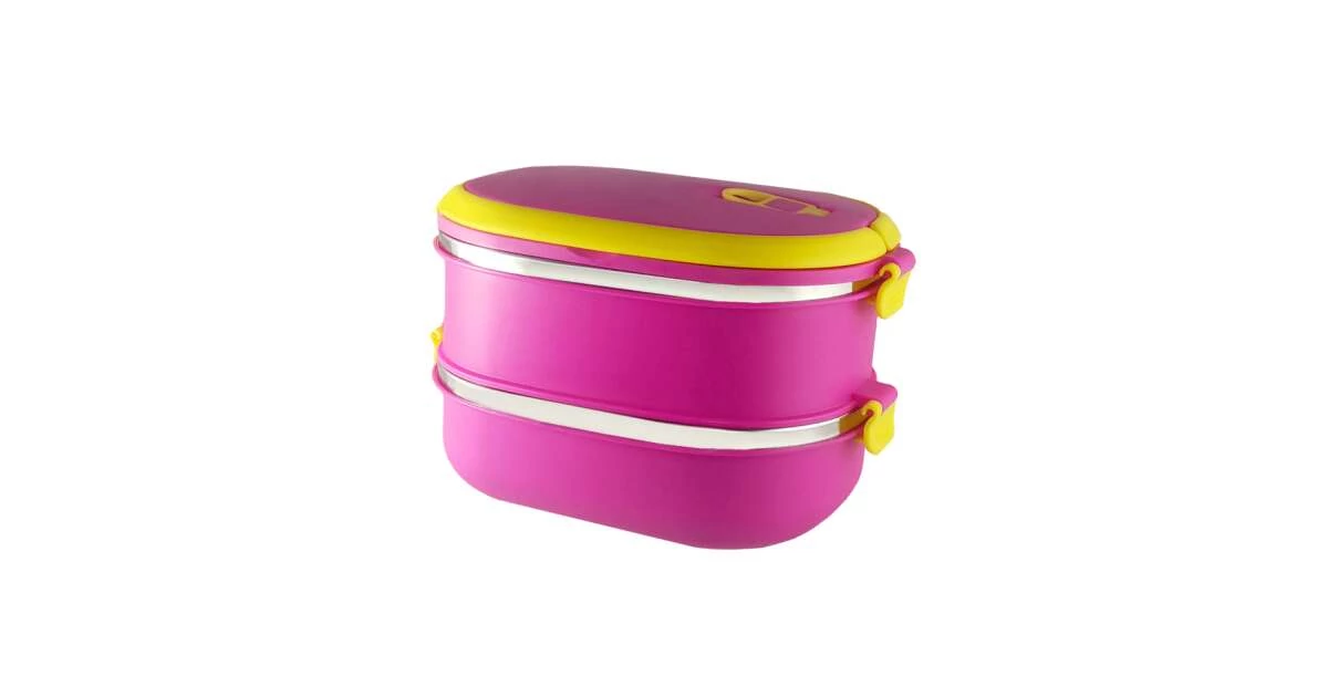 Victor V-1652 ovális Rozsdamentes hőtárolós ételhordó, 2 részes, Pink